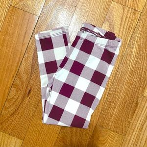 4T Burgundy Plaid Leggings
